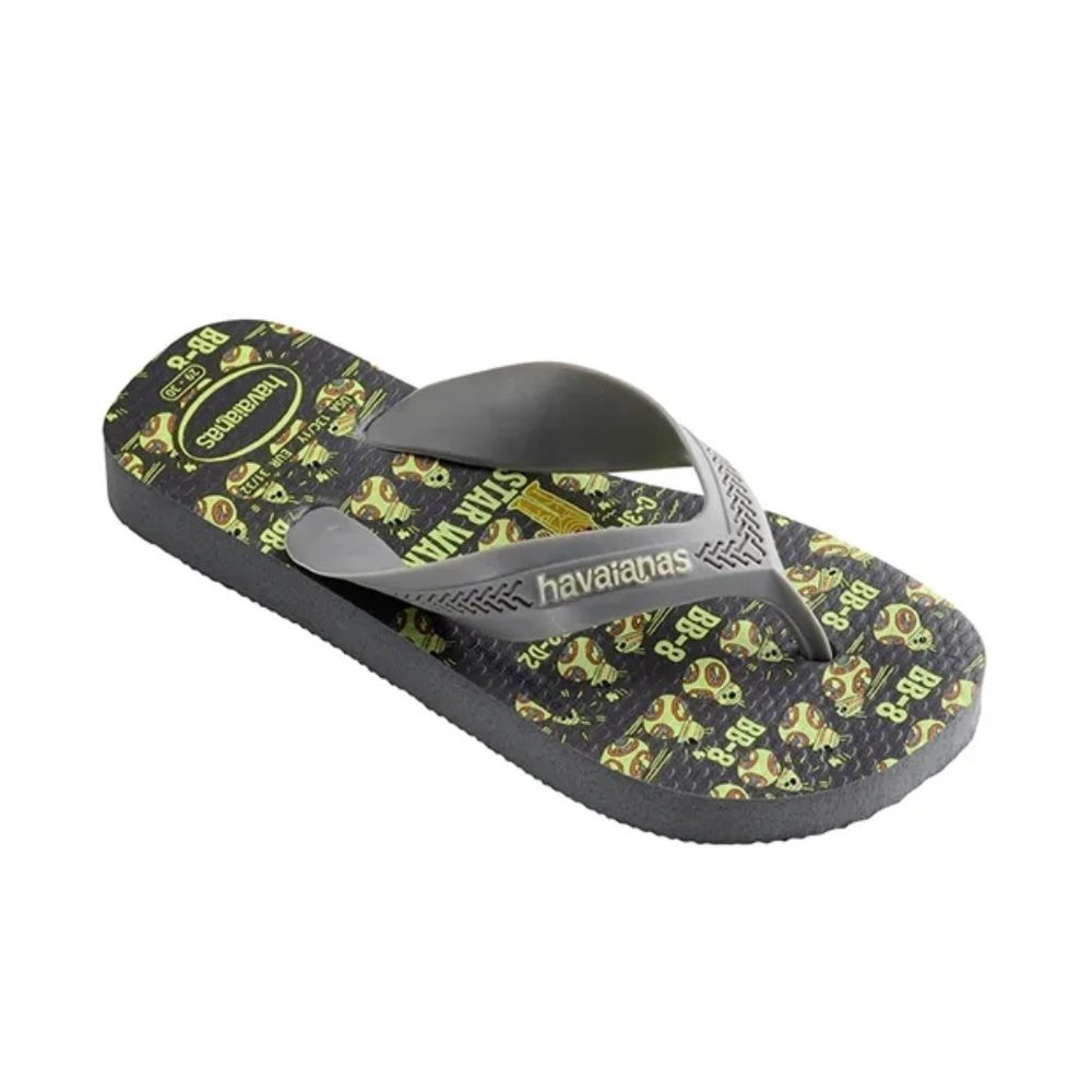 NEW Havaianas Kids Max Star Wars Sandal Flip Flop Steel Grey Glow in the Dark